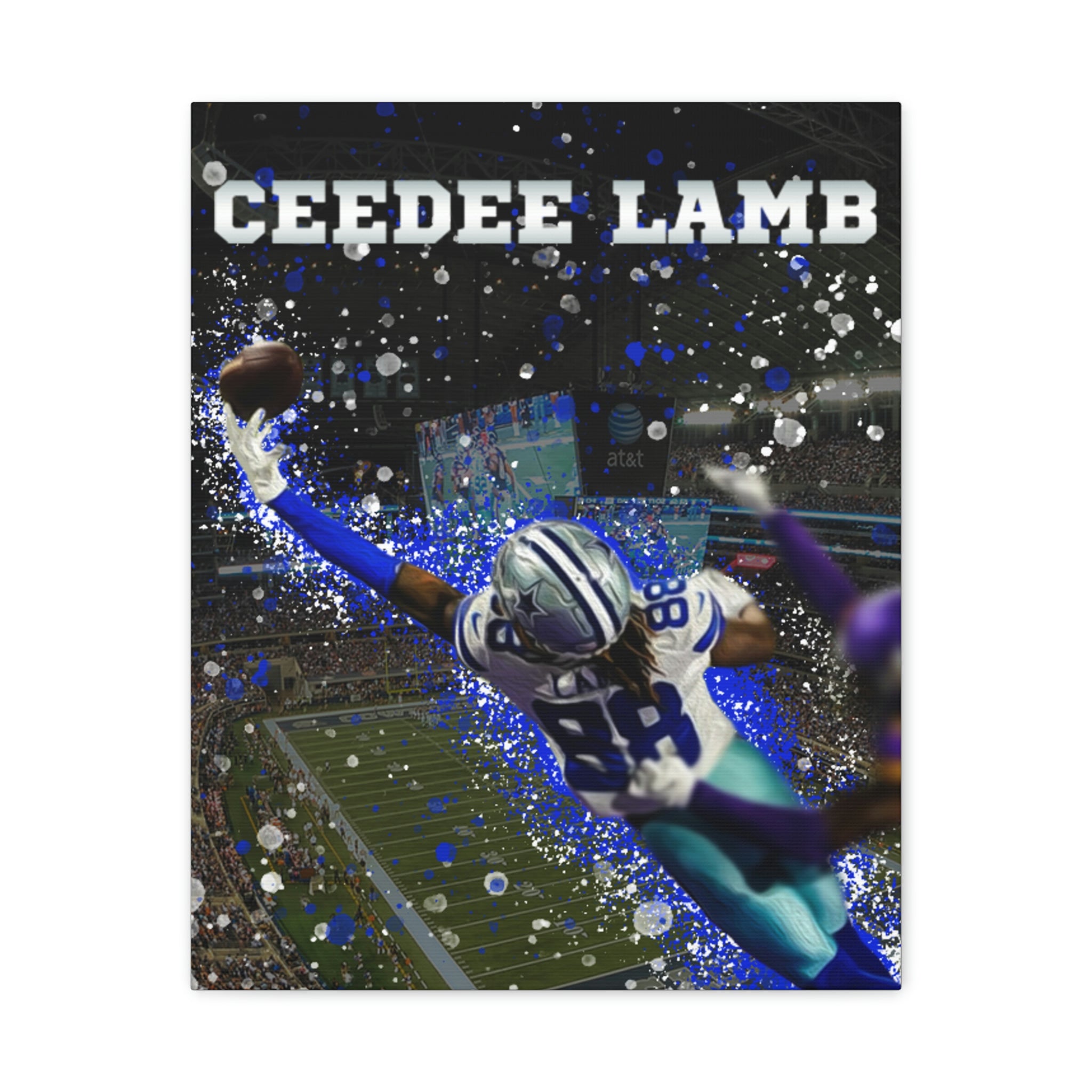 CeeDee Lamb Signed Dallas Cowboys Catch Blue Jersey 8X10 Photo- Fanatics * Black